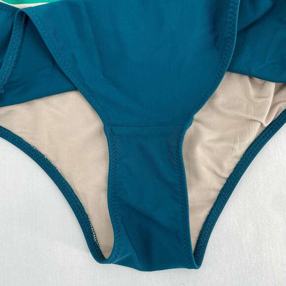 Summersalt The Swan Dive Green Teal Seaglass Seaweed Keyhole One Piece Swimsuit - Picture 8 of 13